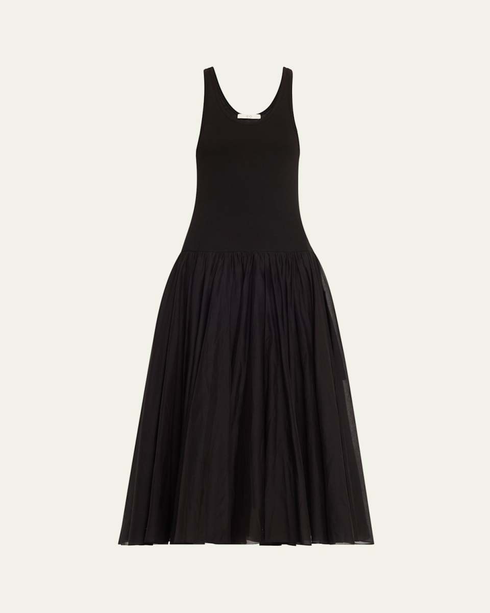 Double-Layered Crinoline Maxi Dress